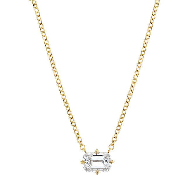 Mini Emerald Cut Diamond Necklace