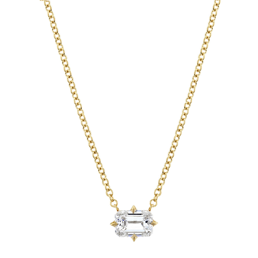 Mini Emerald Cut Diamond Necklace