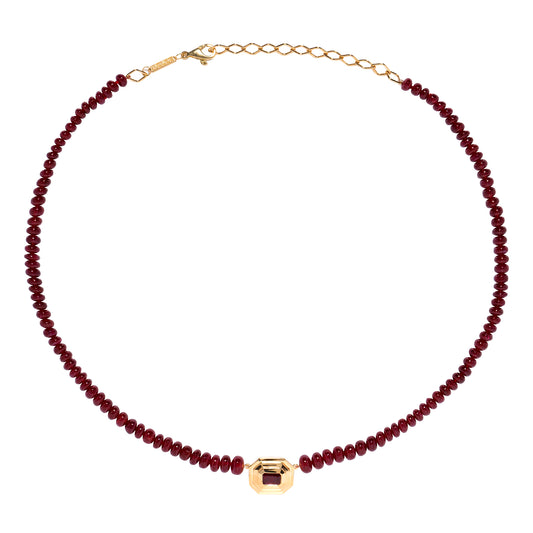 Bead Staircase Necklace - Ruby - Main Img