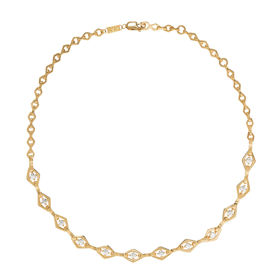 Azlee Lozenge Link Chain - Necklaces - Broken English Jewelry top view