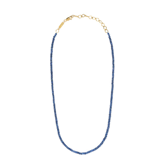 Adjustable Small Bead Necklace - Sapphire - Main Img
