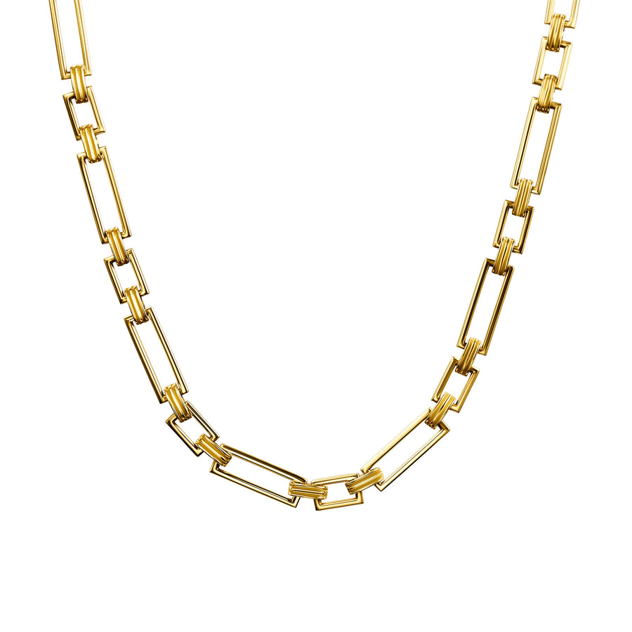 Āzlee 16" Deco Link Chain Necklace - Necklaces - Broken English Jewelry detail