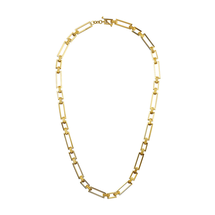 Āzlee 16" Deco Link Chain Necklace - Necklaces - Broken English Jewelry top view