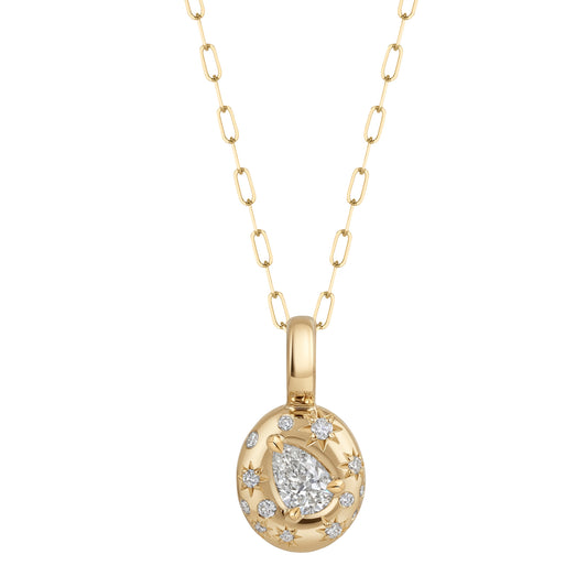 Pear and Round Diamond Small Astrid Necklace - Main Img