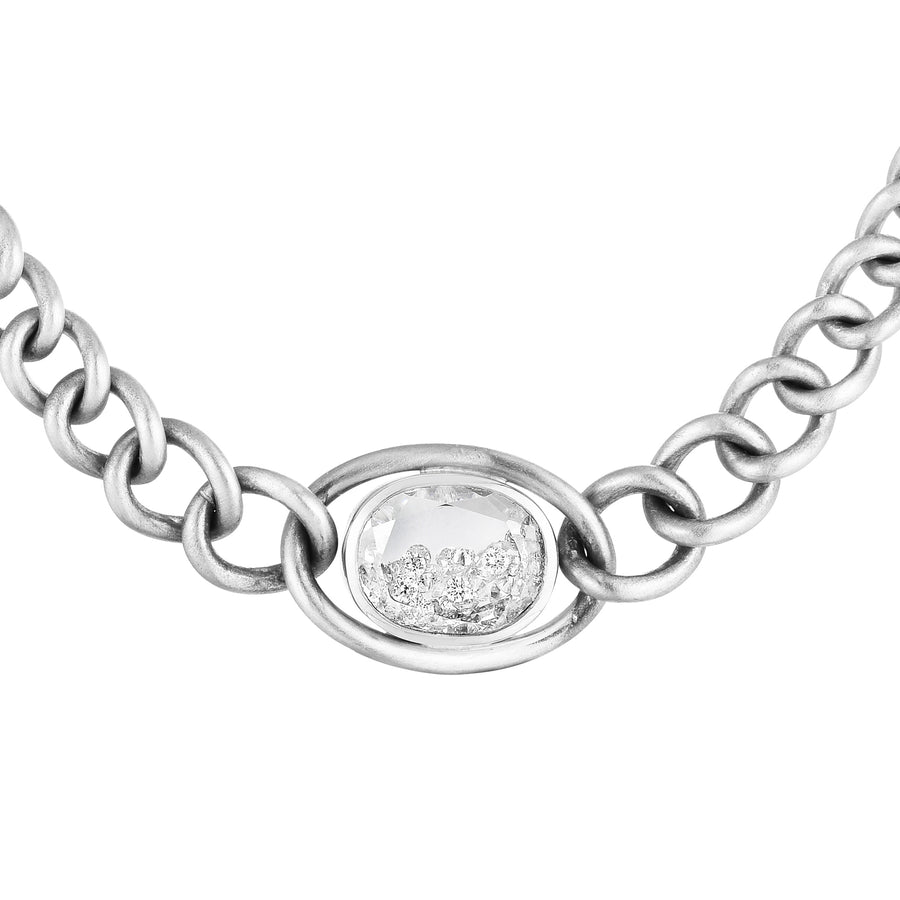 Kaleidoscope Shaker Necklace 18K White Gold 15.5"