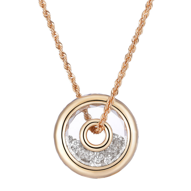 Diamond Kaleidoscope Shaker Palavras Rope Chain Necklace