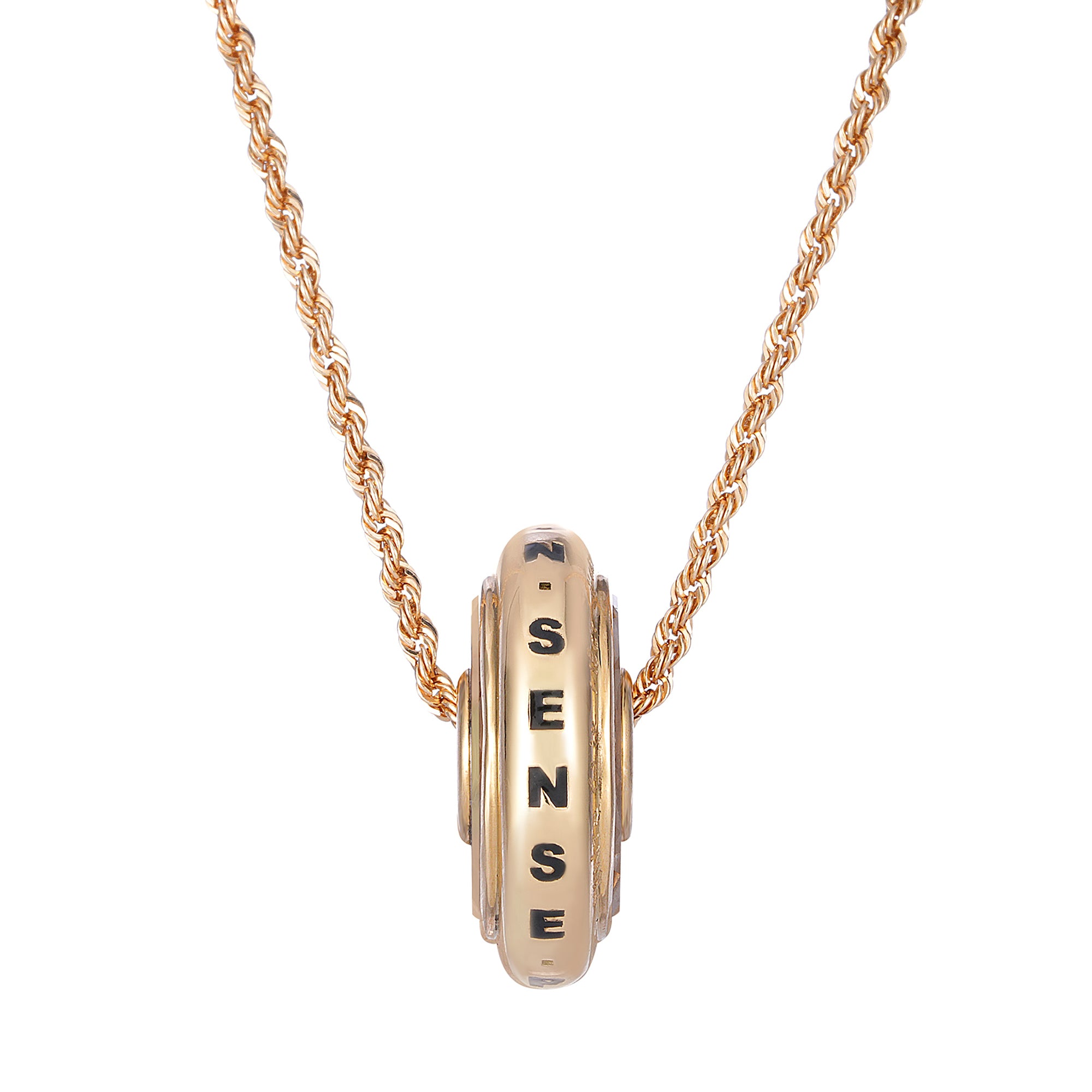 Diamond Kaleidoscope Shaker Palavras Rope Chain Necklace