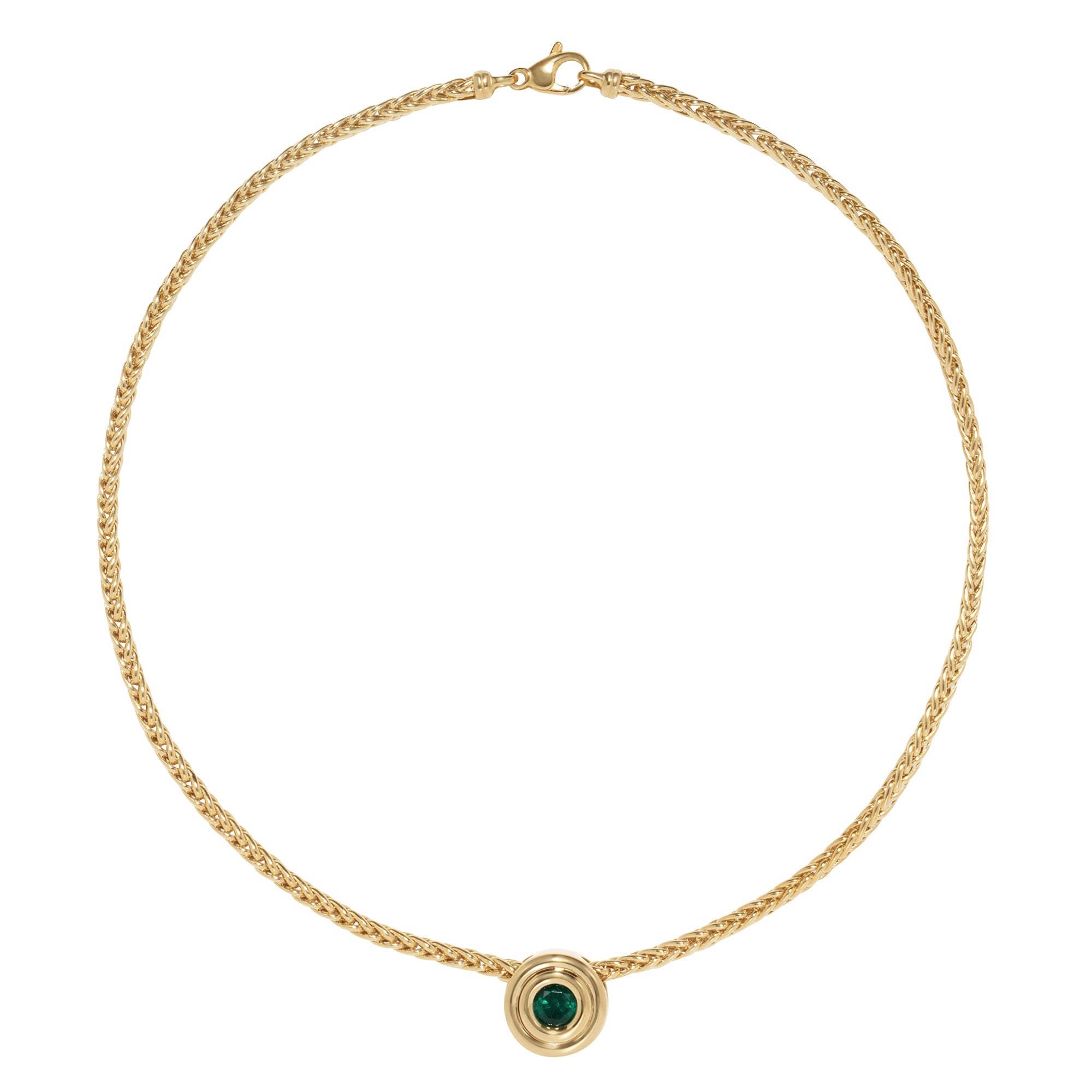 Emerald Contour Staircase Woven Necklace