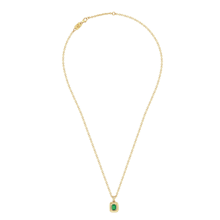 Carbon & Hyde Emerald Luna Necklace - Necklaces - Broken English Jewelry, top view