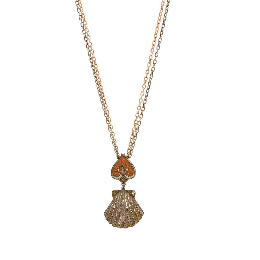 Sevan Bıçakçı Micro Mosaic Oyster Pendant Necklace - Necklaces - Broken English Jewelry front view