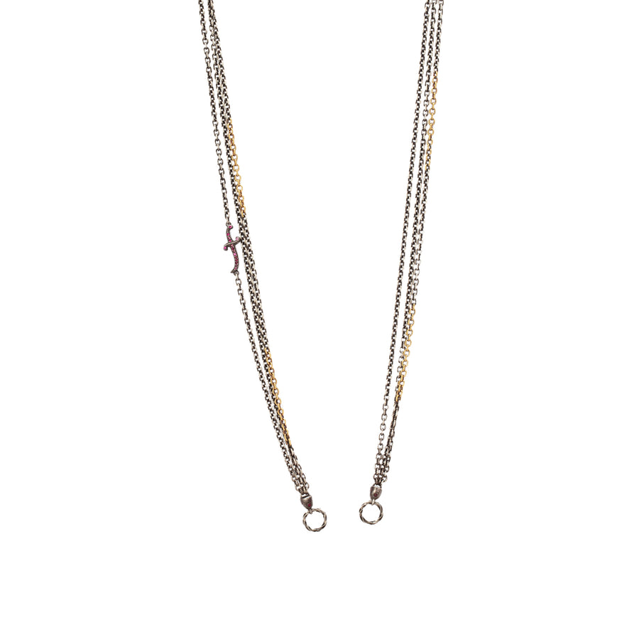 Sevan Bıçakçı Ruby Dagger Triple Delicate Chain - Necklaces - Broken English Jewelry