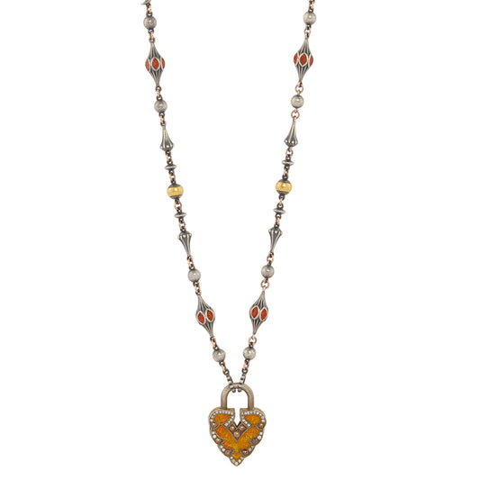 Ruby Micro Mosaic Finial Open Chain
