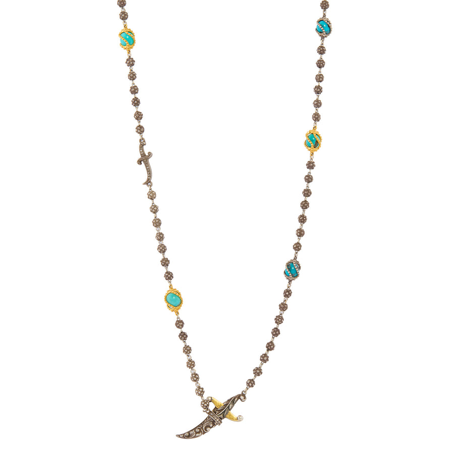 Sevan Bıçakçı Turquoise Beaded Rosary Necklace - Necklaces - Broken English Jewelry