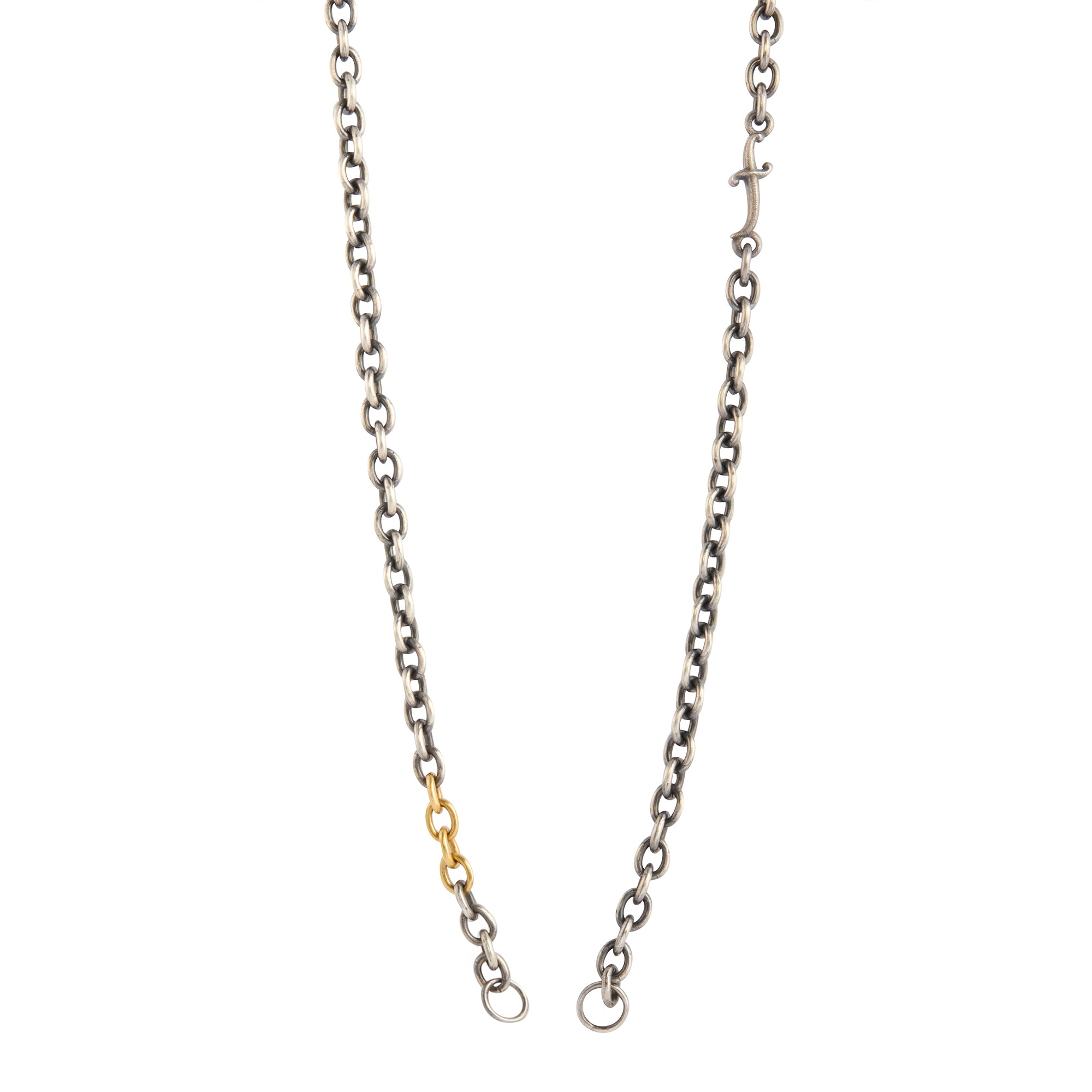 Open Endcap Chain Necklace with Gold Links