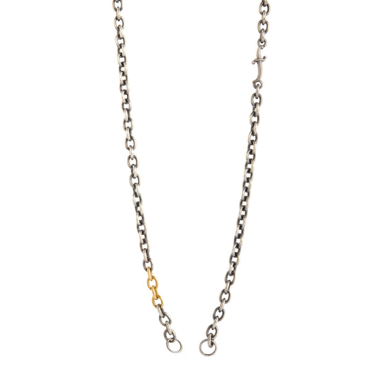 Open Endcap Chain Necklace with Gold Links - Main Img