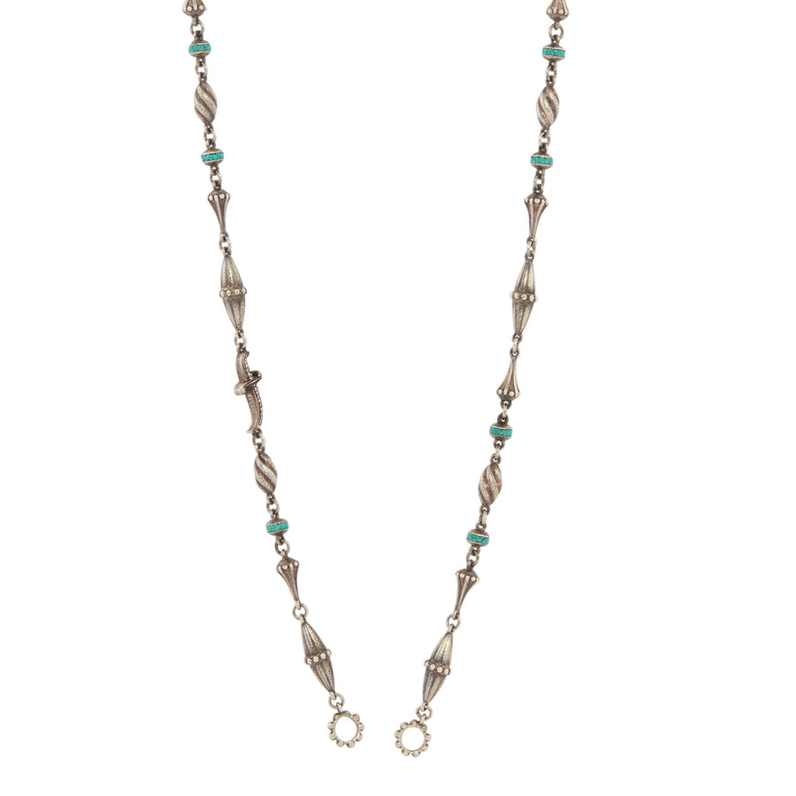 Sevan Bıçakçı Blue Micro Mosaic Finial Open Chain - Necklaces - Broken English Jewelry