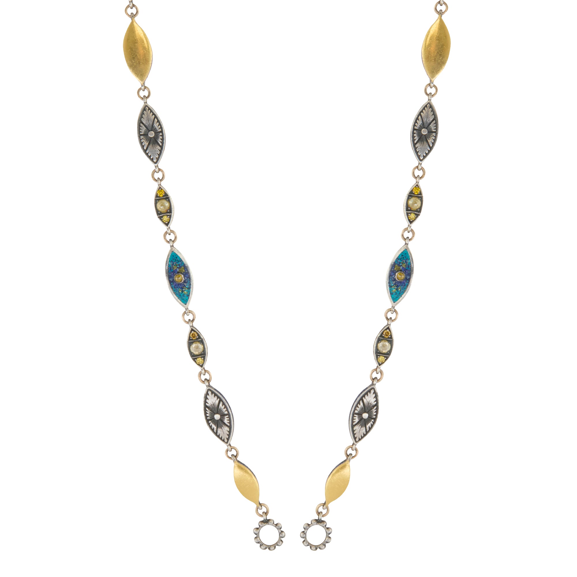 Micro Mosaic Evil Eye Chain 