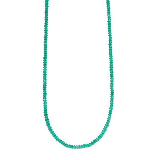 Adjustable Small Bead Necklace - Emerald