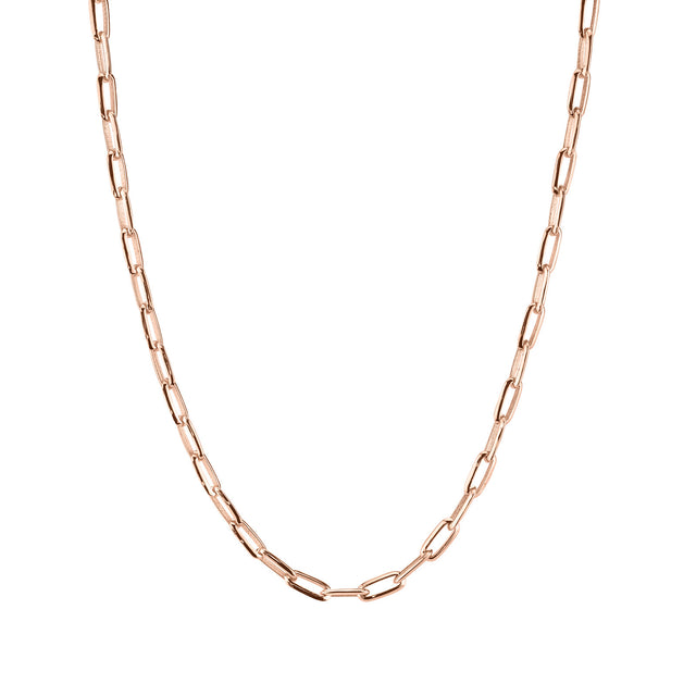 Lizzie Mandler Signature Knife Edge Oval Link Chain - Rose Gold - Necklaces - Broken English Jewelry