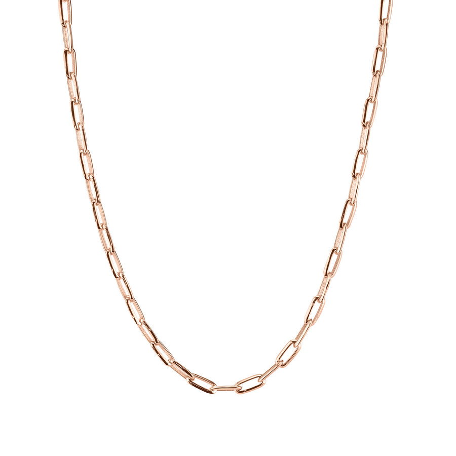 Lizzie Mandler Signature Knife Edge Oval Link Chain - Rose Gold - Necklaces - Broken English Jewelry