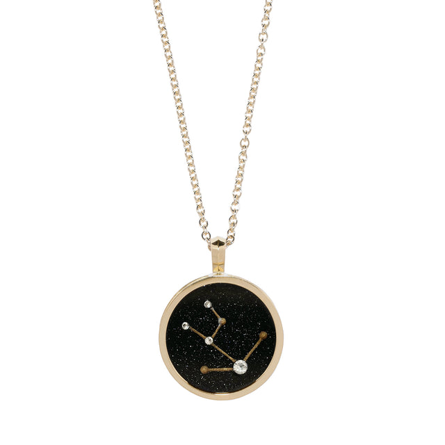 Azlee Zodiac Night Sky Necklace - Taurus - Necklaces - Broken English Jewelry front view