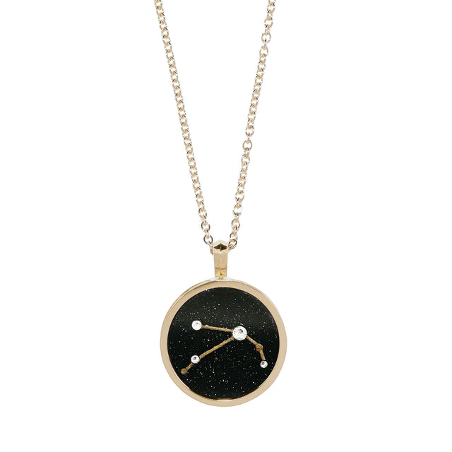 Azlee Zodiac Night Sky Necklace - Aries - Necklaces - Broken English Jewelry front view