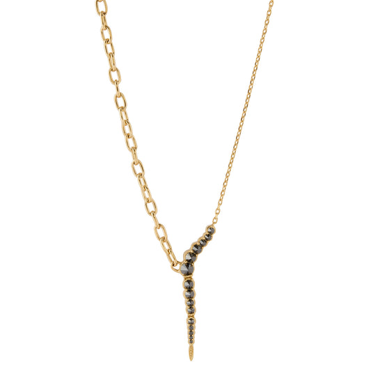 Black Diamond Mixed Chain Necklace - Main Img