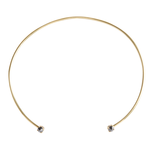 Black Diamond Double Pyramid Collar Necklace