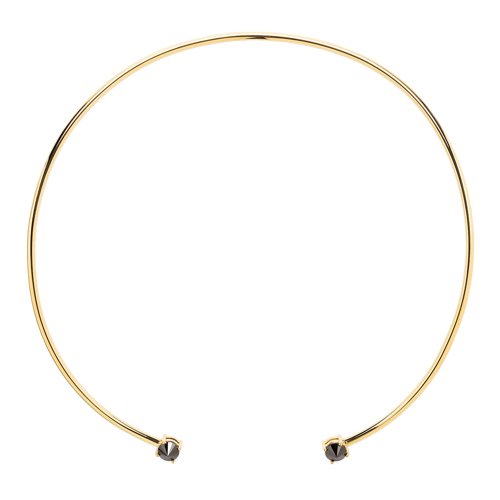 Black Diamond Double Pyramid Collar Necklace