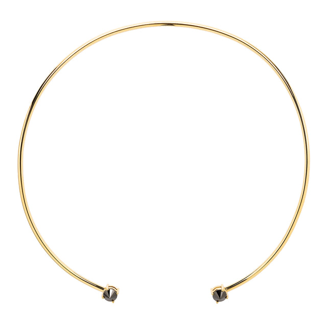 Black Diamond Double Pyramid Collar Necklace