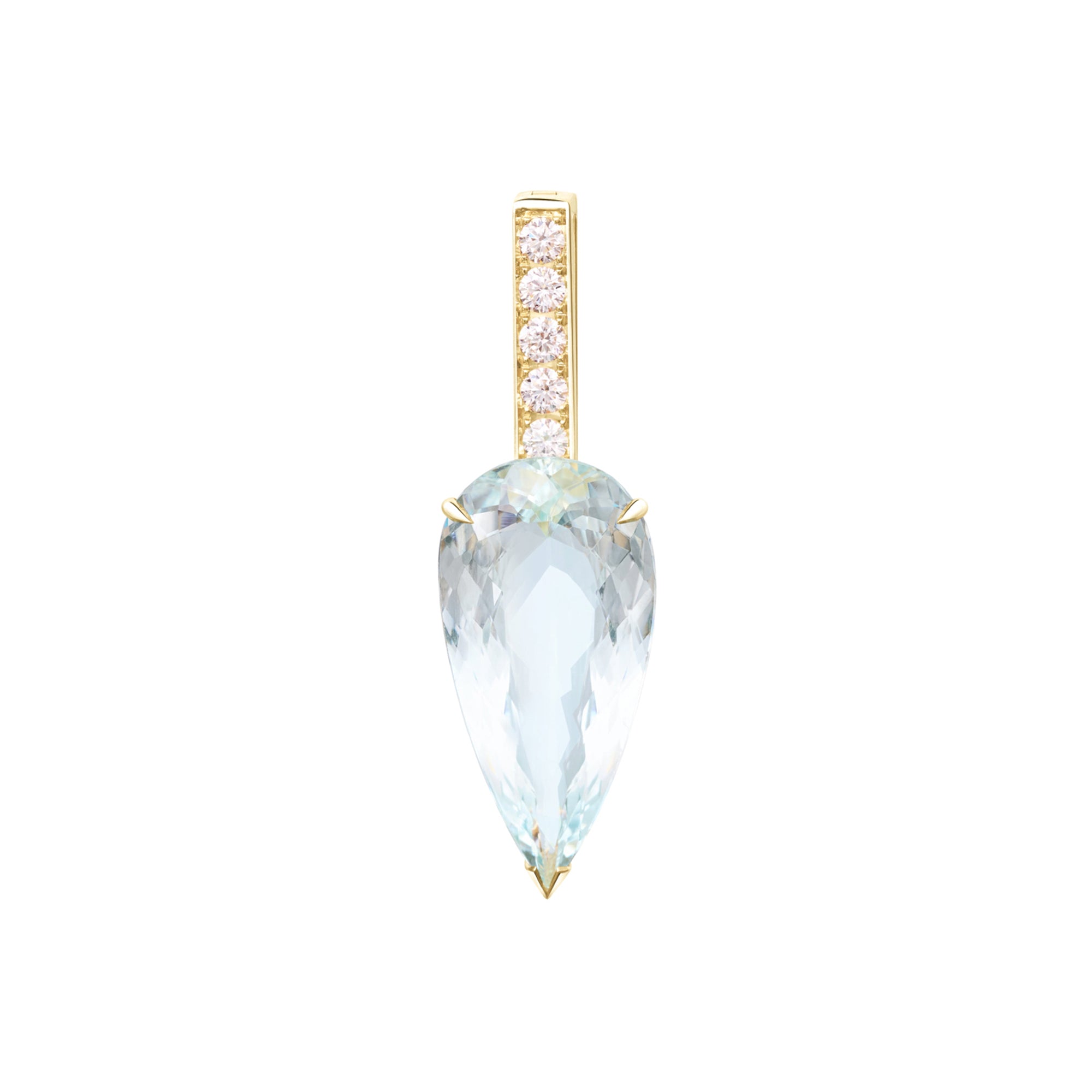 Aquamarine and Diamond Dewdrop Supreme Pendant