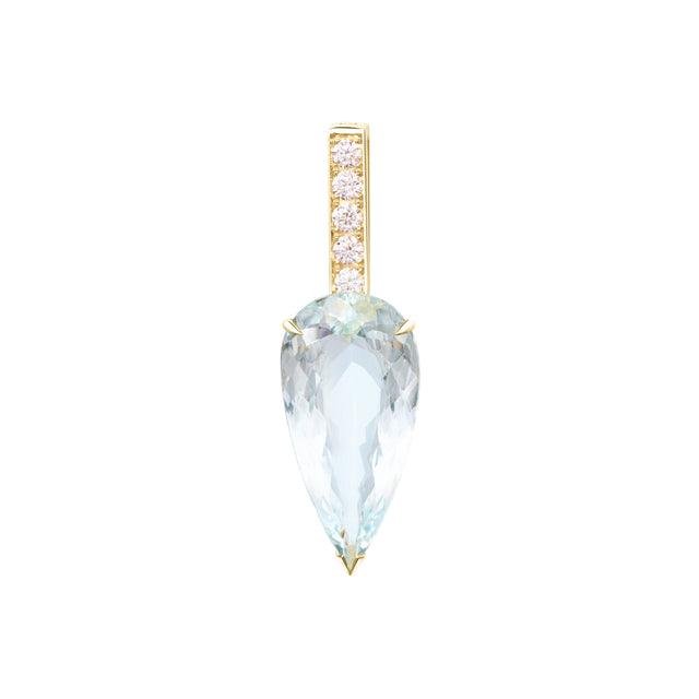 Aquamarine and Diamond Dewdrop Supreme Pendant