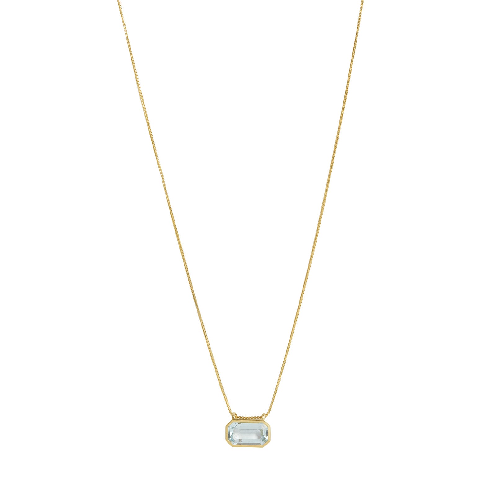 YI Collection Aquamarine Nouveau Necklace - Necklaces - Broken English Jewelry front view