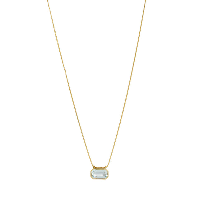 YI Collection Aquamarine Nouveau Necklace - Necklaces - Broken English Jewelry front view