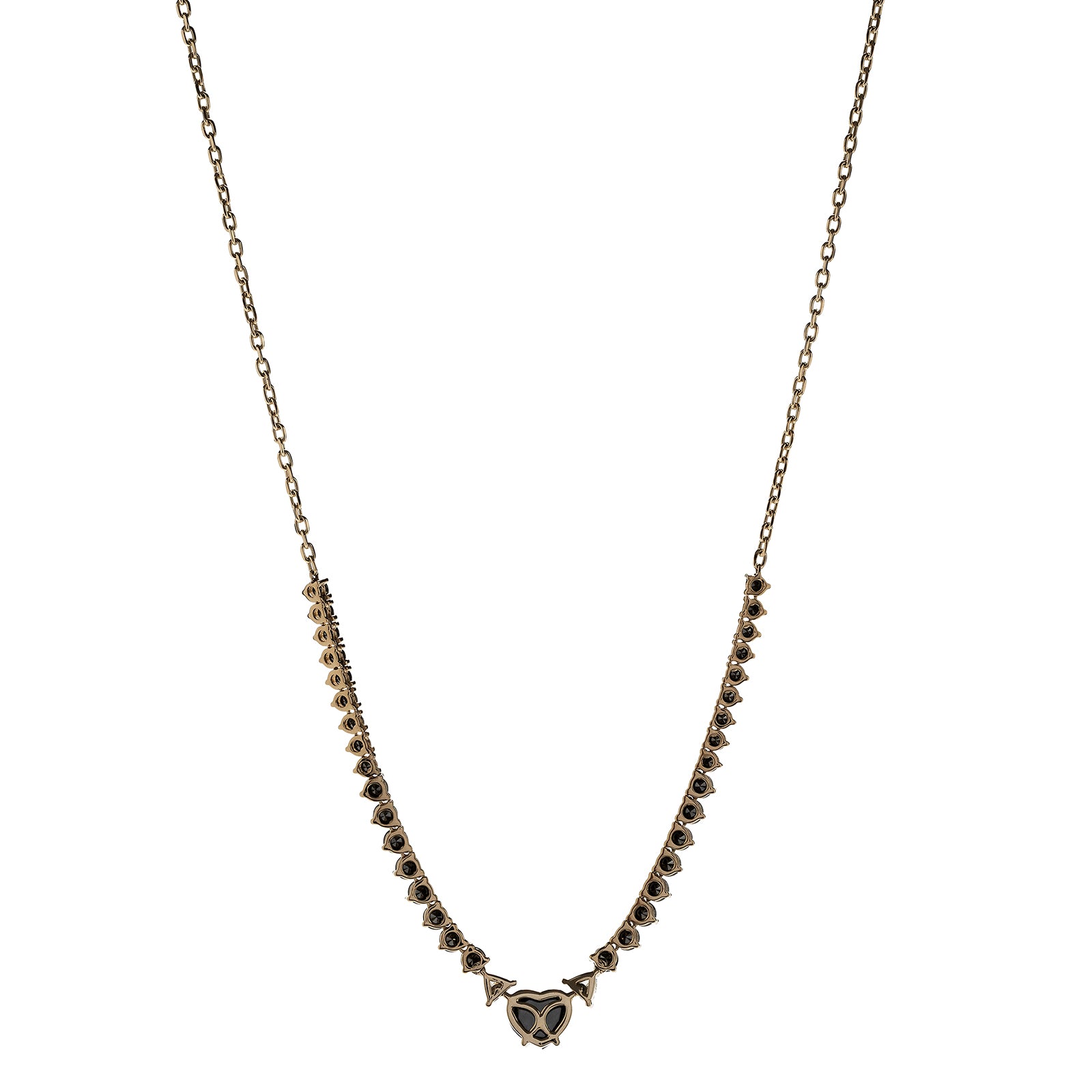 Ara Vartanian Black and White Heart Pendant Necklace back view