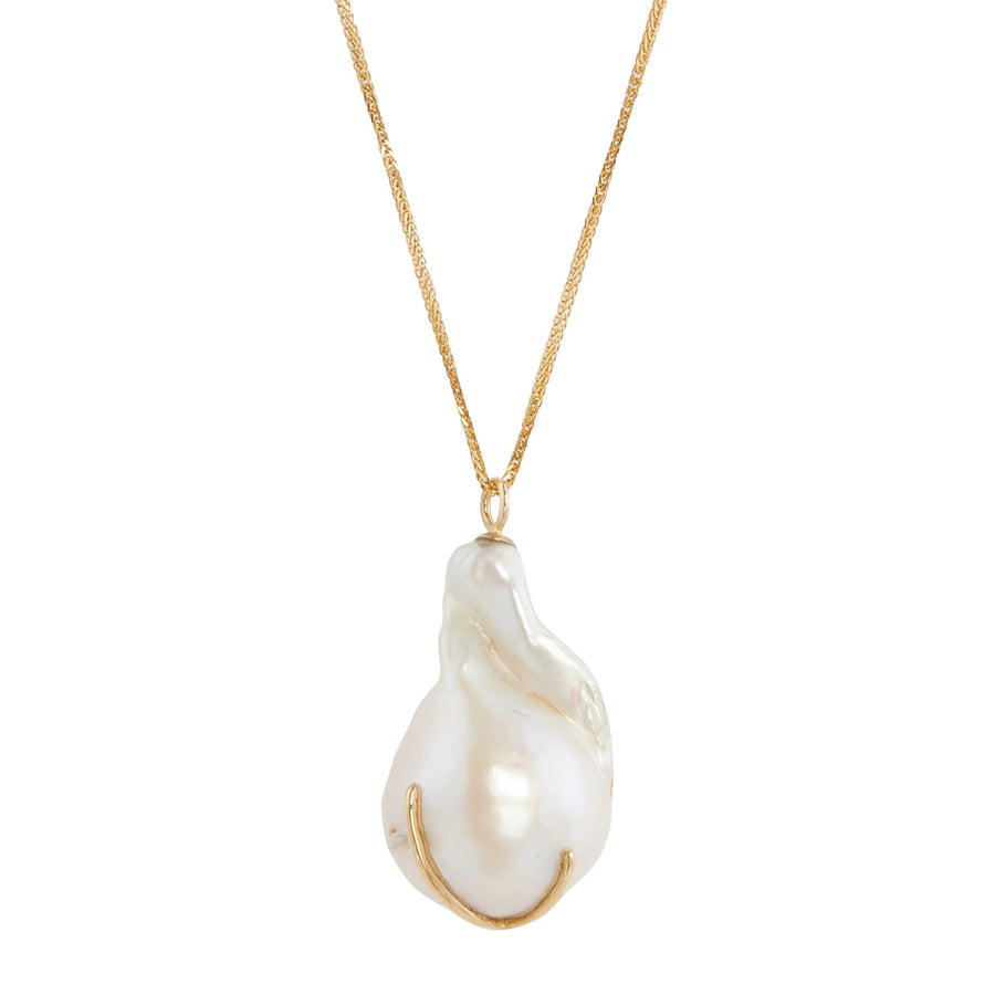 YI Collection Baroque Pearl Kintsugi Necklace - Necklaces - Broken English Jewelry front view detail
