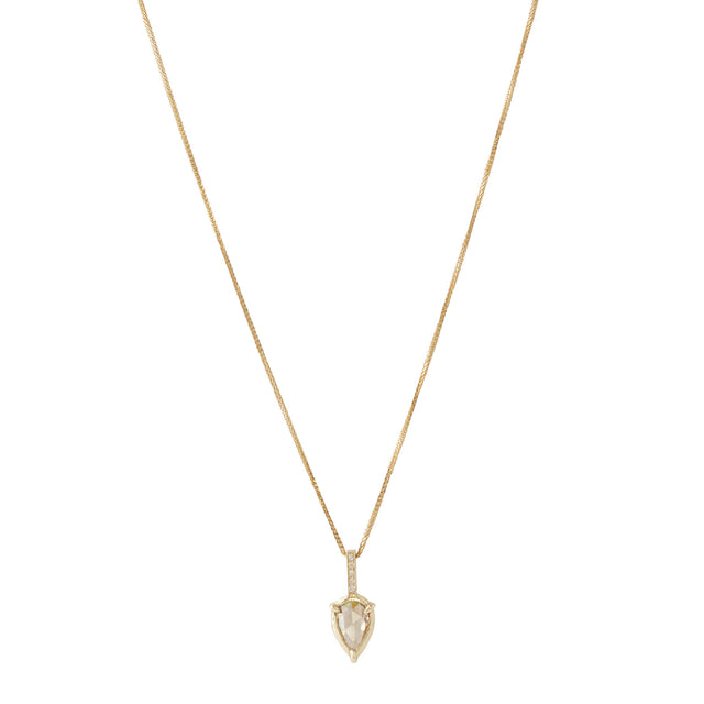 YI Collection Arrow Necklace - Champagne Diamond - Necklaces - Broken English Jewelry front view