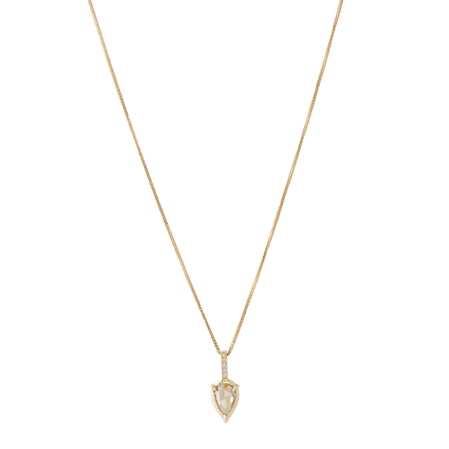 YI Collection Arrow Necklace - Champagne Diamond - Necklaces - Broken English Jewelry front view