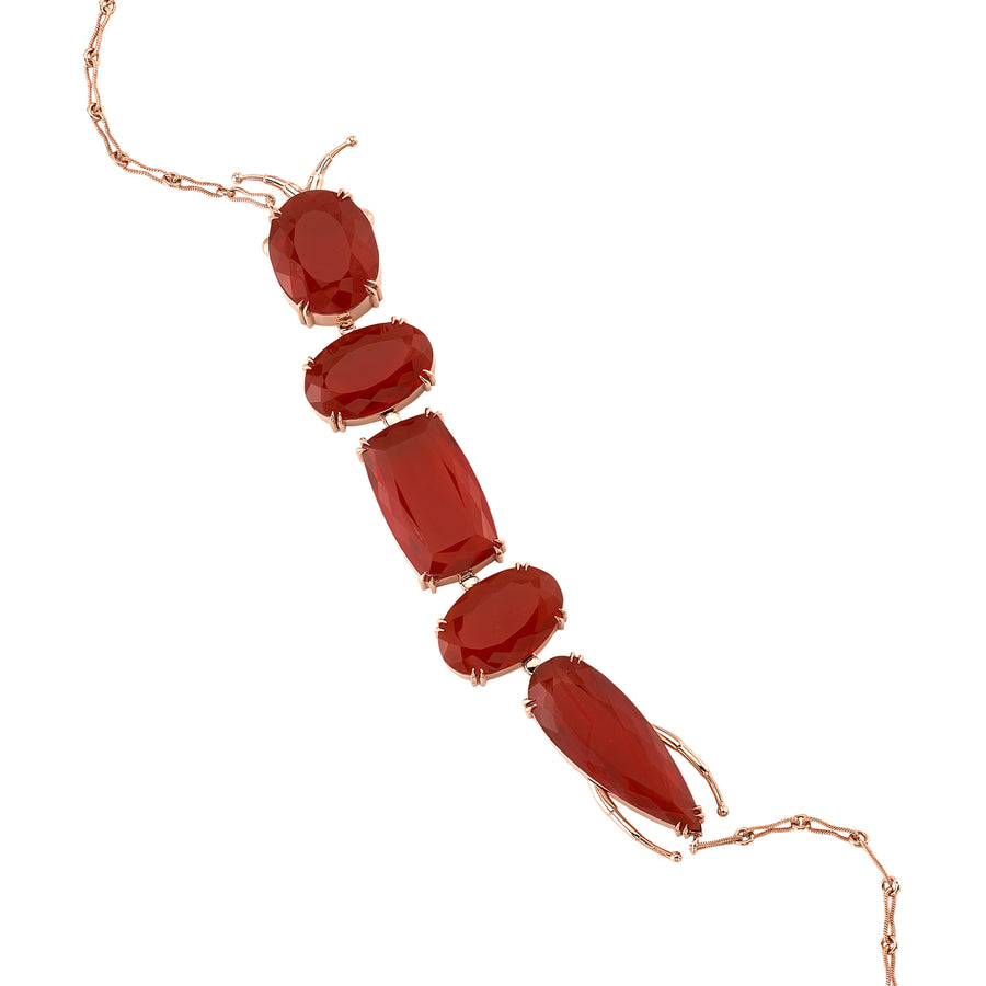 Daniela Villegas Fire Opal Caterpillar Necklace - Necklaces - Broken English Jewelry detail