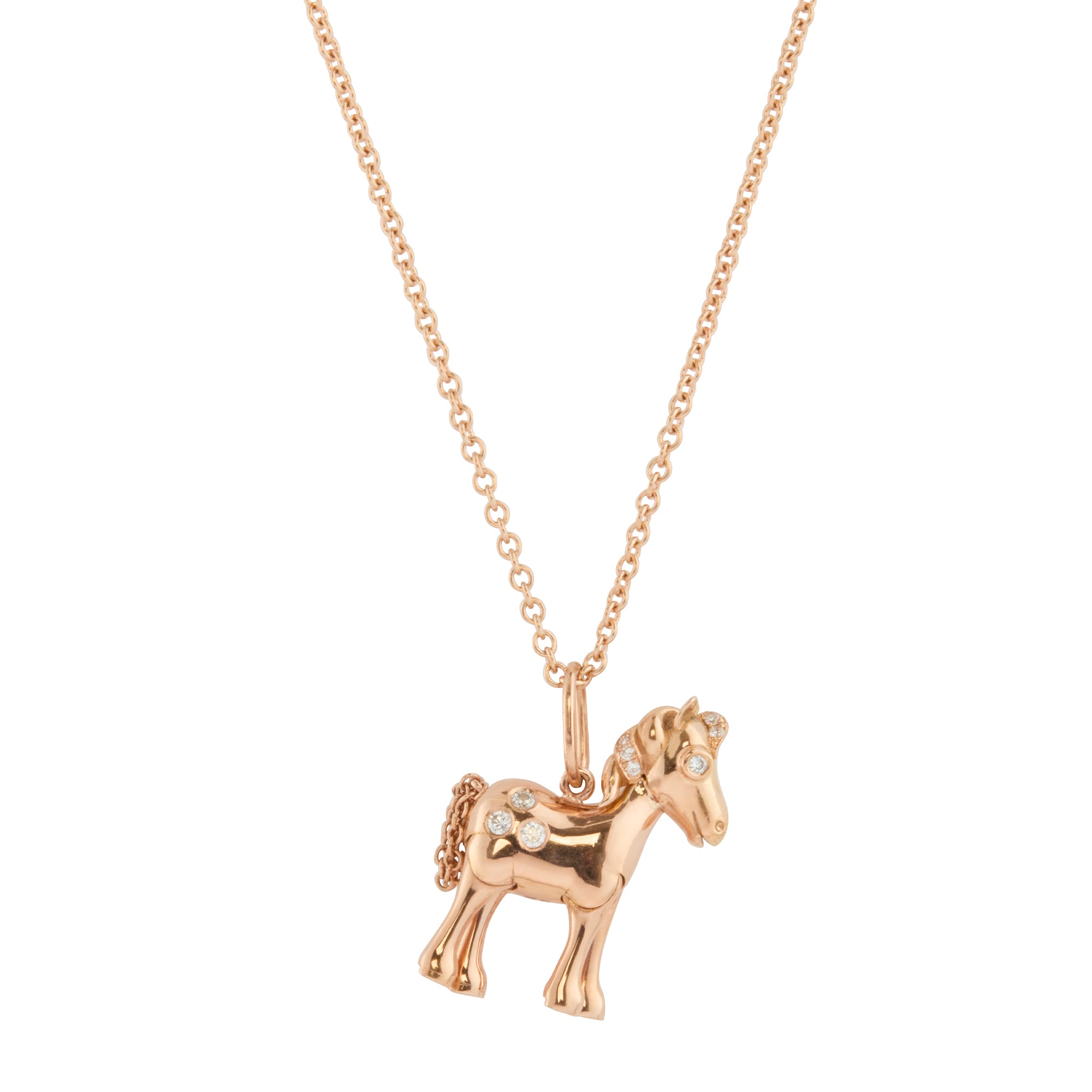 Diamond Inner Child Fire Horse Necklace