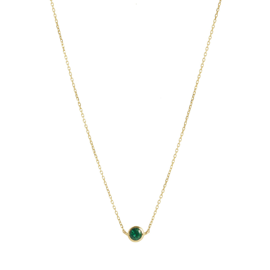 YI Collection Emerald Petite Button Necklace - Necklaces - Broken English Jewelry front view