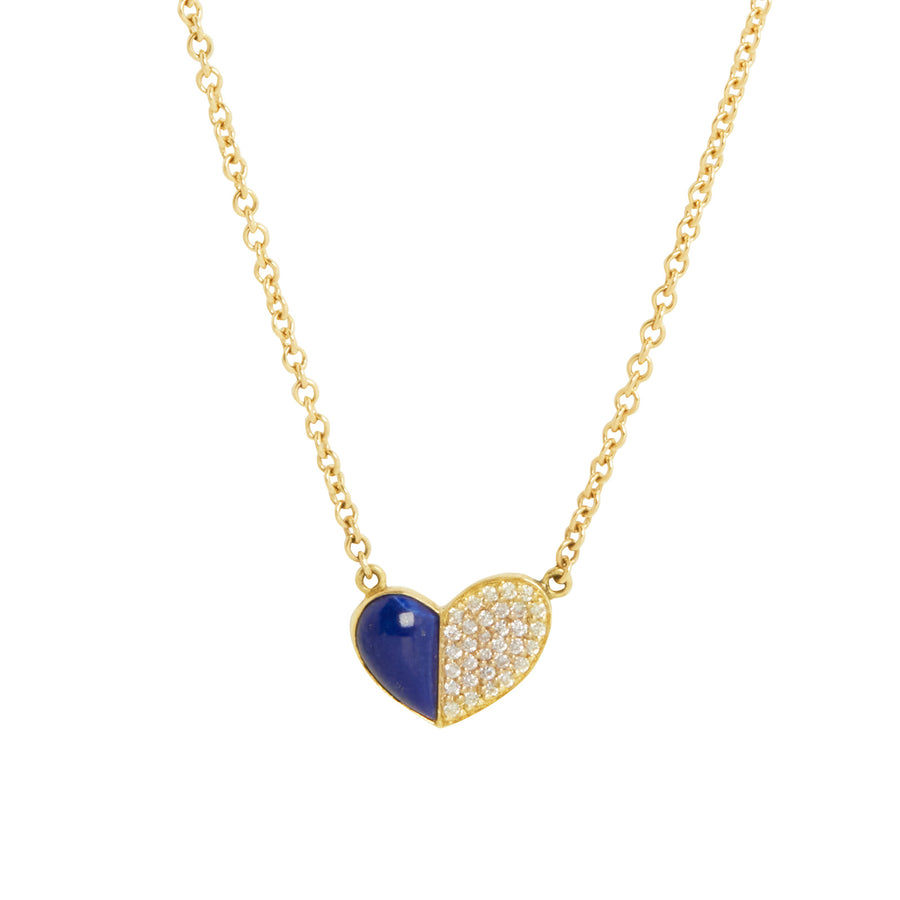 Colette Mini Heart Sofia Necklace - Lapis - Necklaces - Broken English Jewelry front view