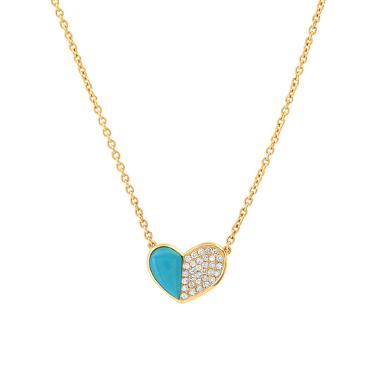 Mini Heart Sofia Necklace - Turquoise - Main Img