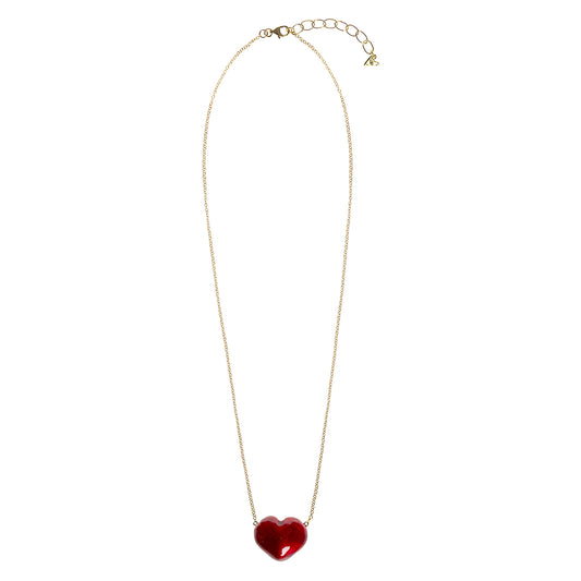 Red Bubble Heart Necklace - Main Img