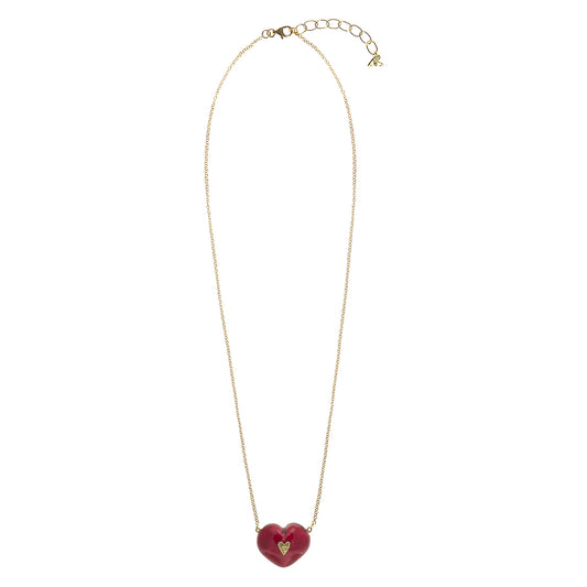 Red Bubble Heart Necklace