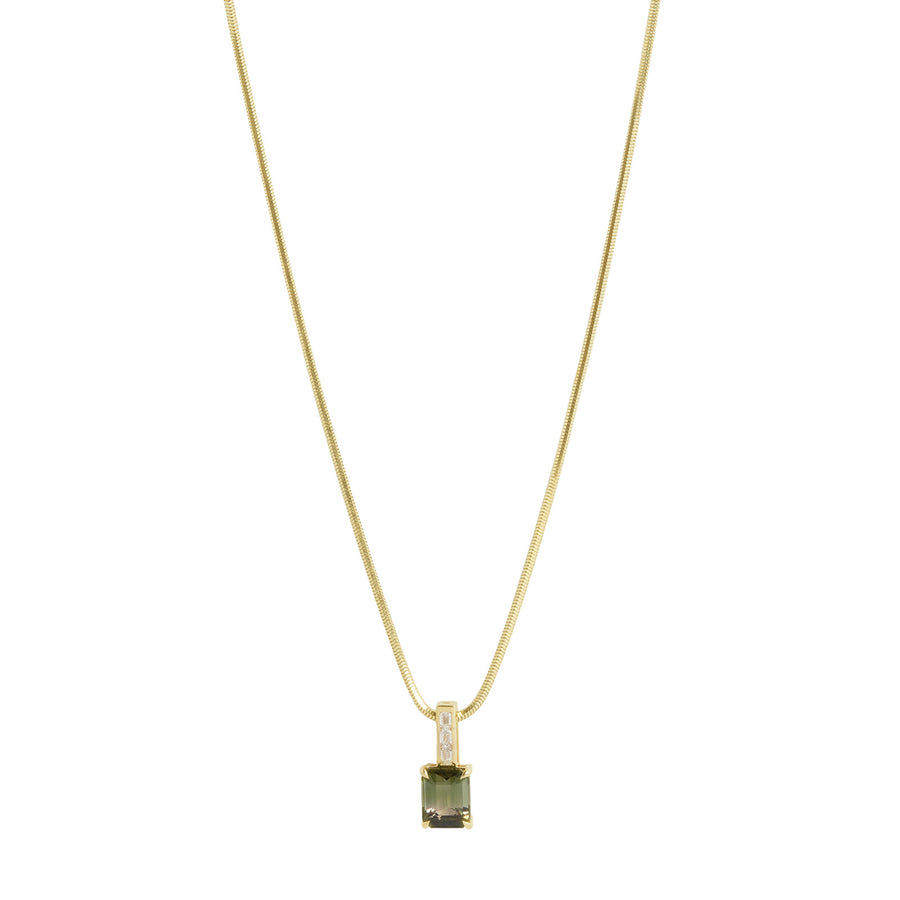 YI Collection Green Ombre Tourmaline Supreme Pendant - Necklaces - Broken English Jewelry front view