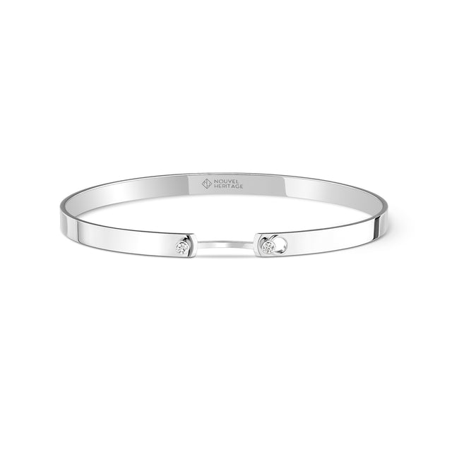 Diamond Monday Morning Bangle - White Gold