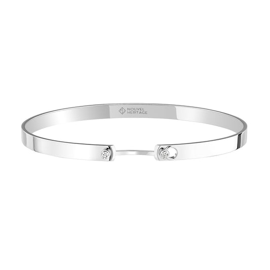 Monday Morning Mood Bangle - White Gold - Main Img