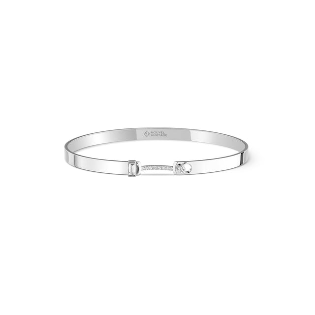 Diamond Dinner Date Bangle - White Gold