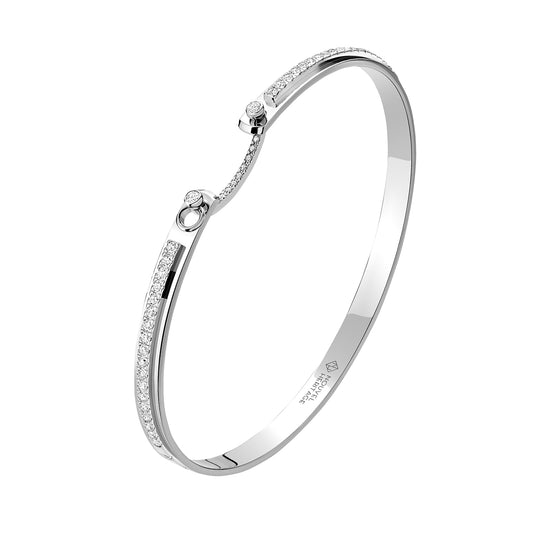 Tuxedo Bangle - White Gold